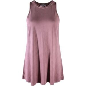 Pink Republic Mauve Faux Suede Sleeveless Shift Dress XS Boho Minimalist